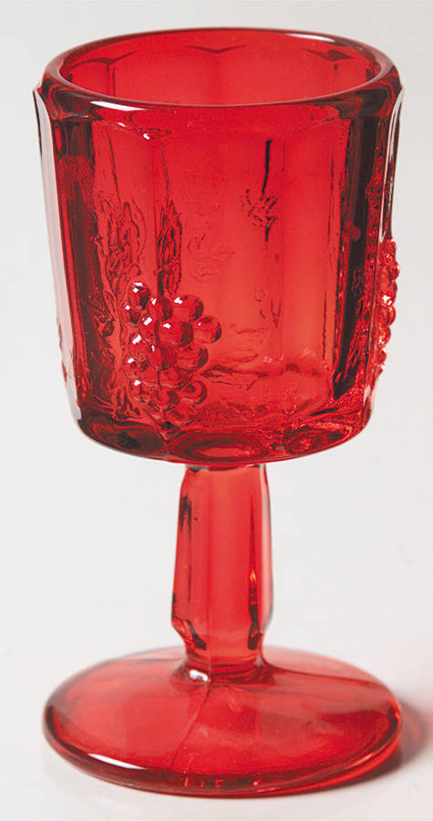 Panel Grape Ruby Wine Glass by L G Wright Glass-1