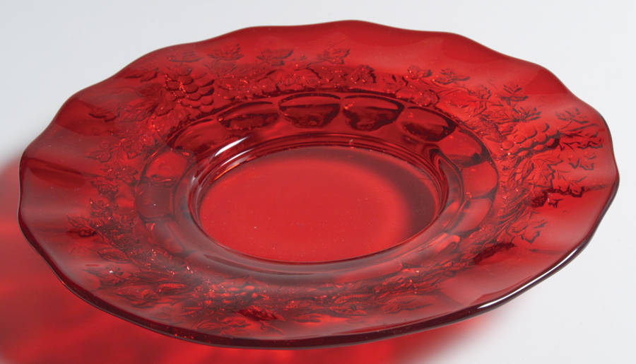Panel Grape Ruby 7" Salad Plate by L G Wright Glass-1
