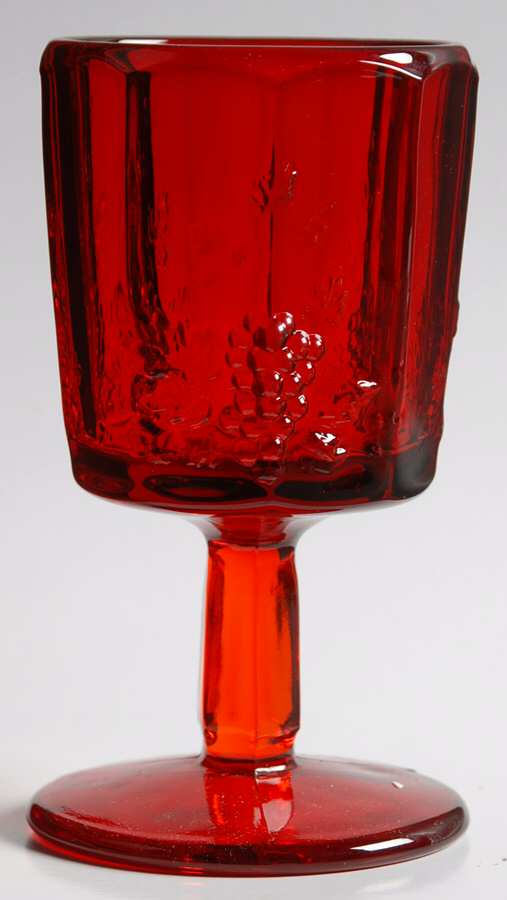 Panel Grape Ruby Water Goblet by L G Wright Glass-1
