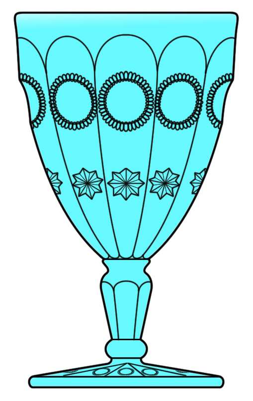 Priscilla Blue Water Goblet by L G Wright Glass-1