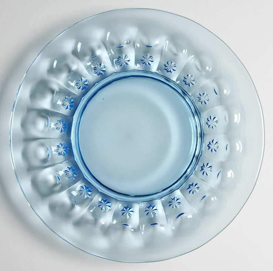 Priscilla Blue Luncheon Plate by L G Wright Glass-1