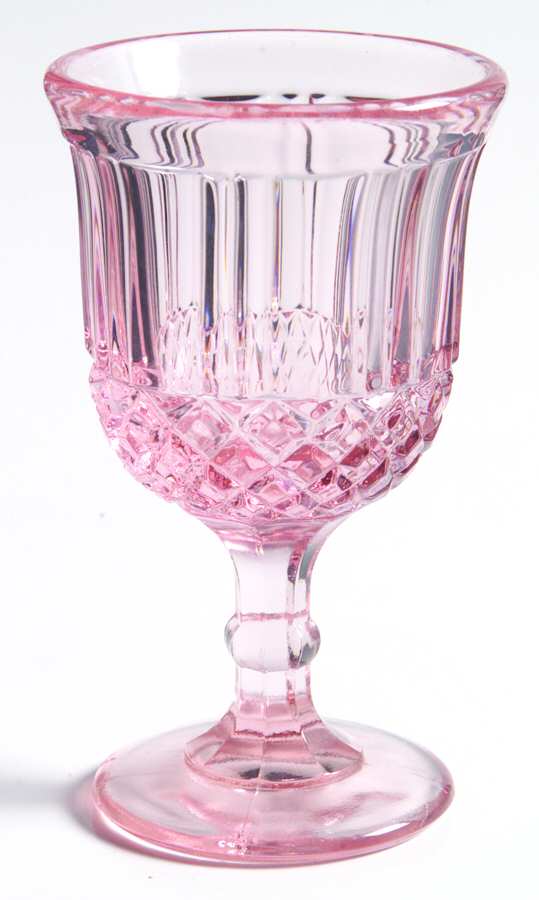 Sawtooth Pink Wine Glass by L G Wright Glass-1