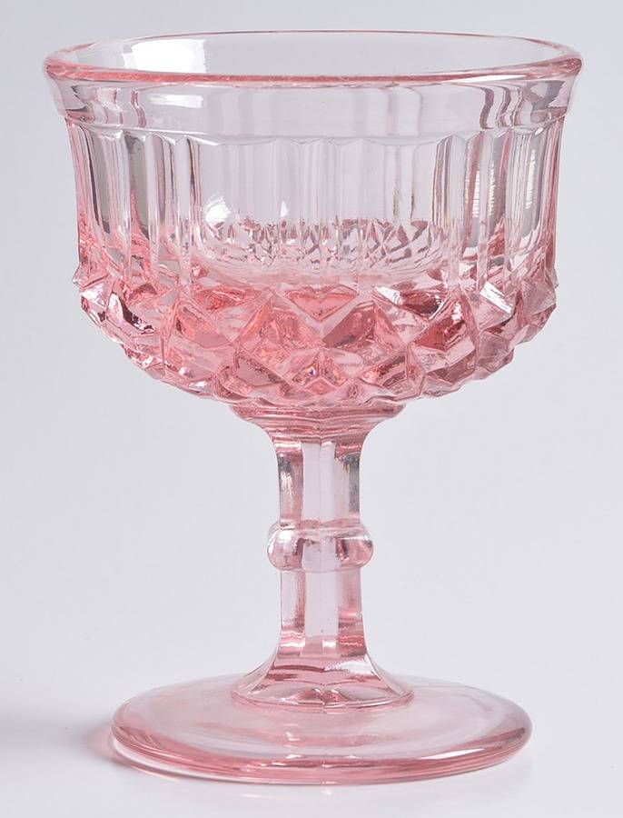 Sawtooth Pink Champagne/Tall Sherbet by L G Wright Glass-1