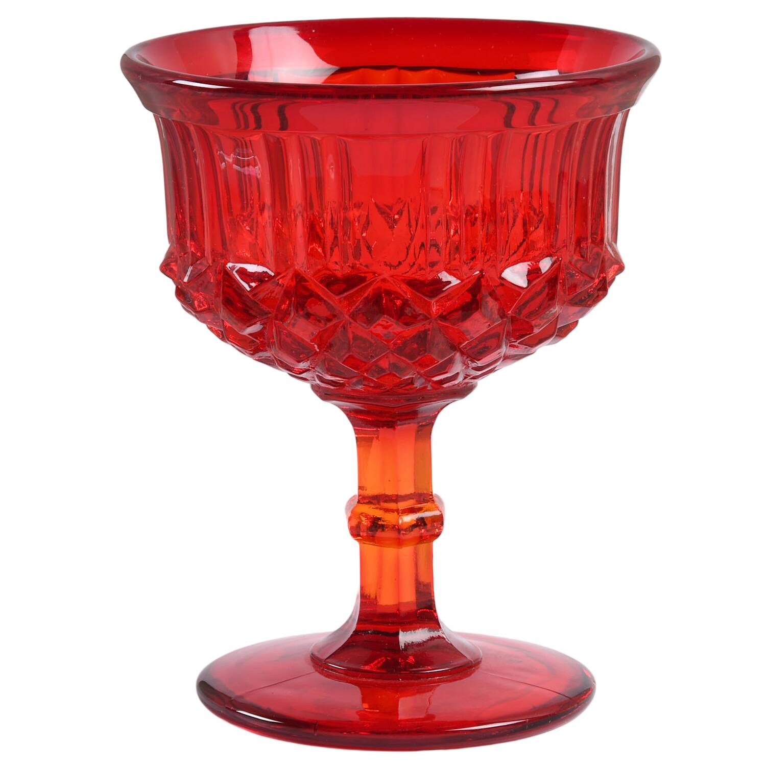 Sawtooth Ruby Champagne/Tall Sherbet by L G Wright Glass-1