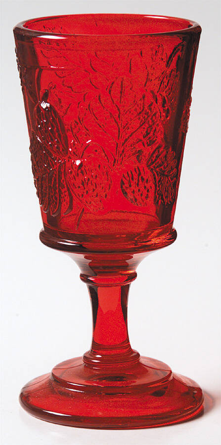 Strawberry and Currant Ruby Wine Glass by L G Wright Glass-1