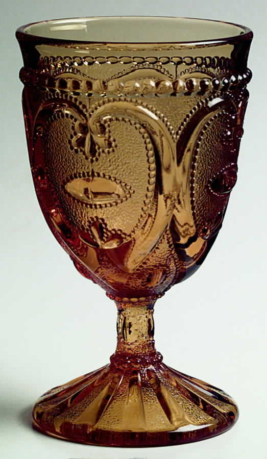 Sweetheart Amber Water Goblet by L G Wright Glass-1