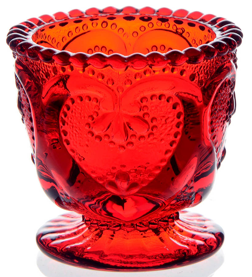 Sweetheart Red Toothpick Holder by L G Wright Glass-1