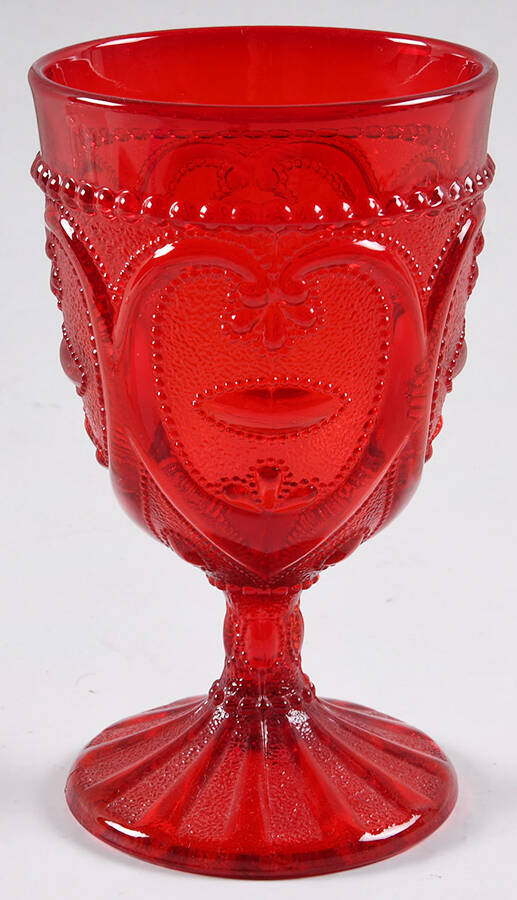 Sweetheart Red Footed Candy Dish No Lid by L G Wright Glass-1