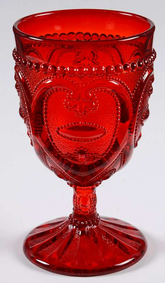 Sweetheart Red Water Goblet by L G Wright Glass-1