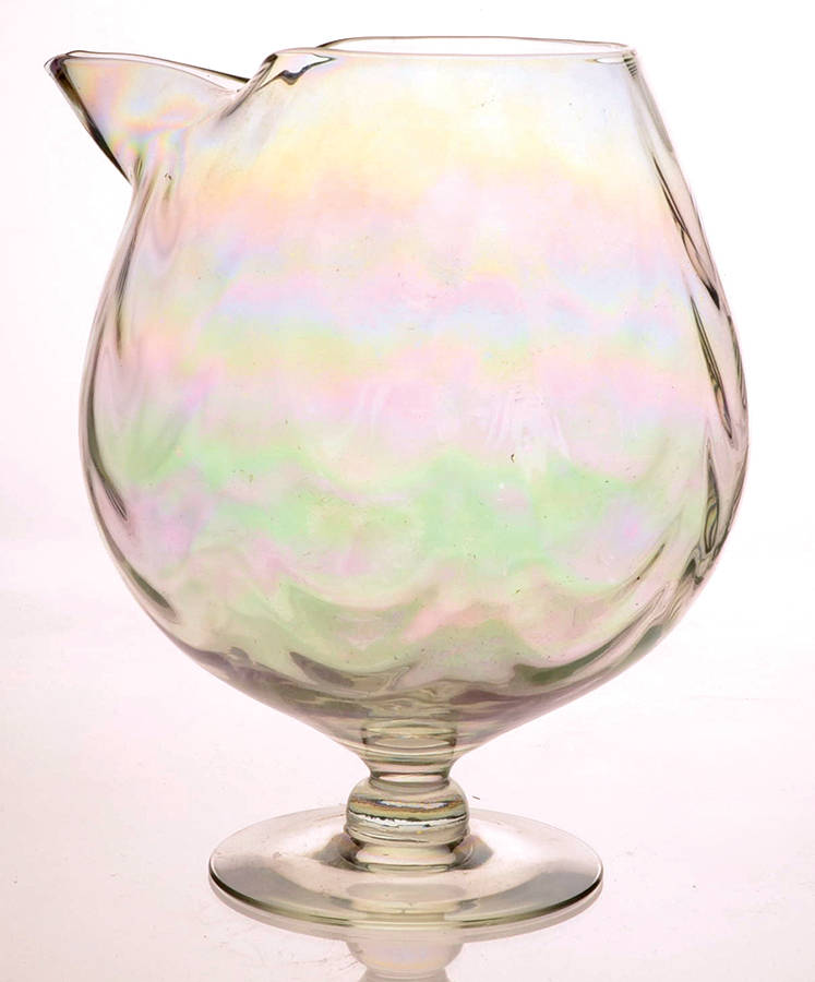 Iridescent Luster Brandy Glass with Ice Lip by West Virginia Glass Specialty-1
