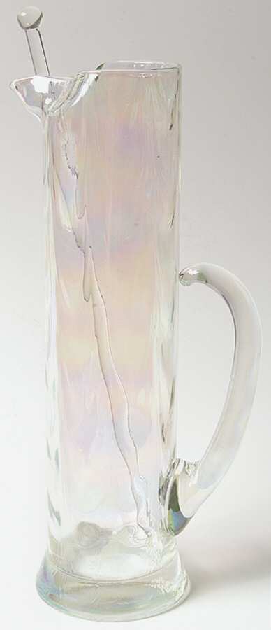 Iridescent Luster 42 Oz Martini Pitcher W/Glass Stirrer by West Virginia Glass Specialty-1