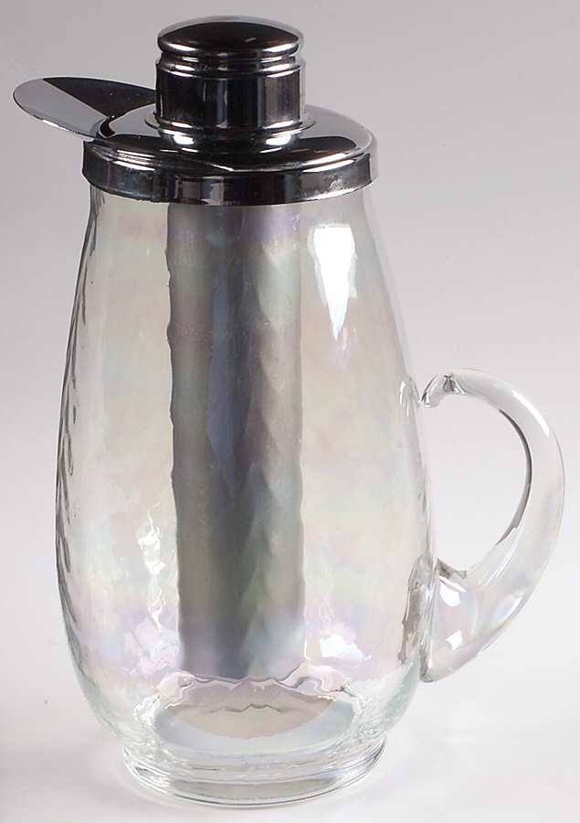 Iridescent Luster 78 Oz Pitcher W/Chiller Insert by West Virginia Glass Specialty-1
