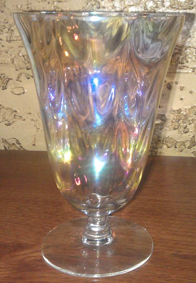 Iridescent Luster Footed Tumbler by West Virginia Glass Specialty-1