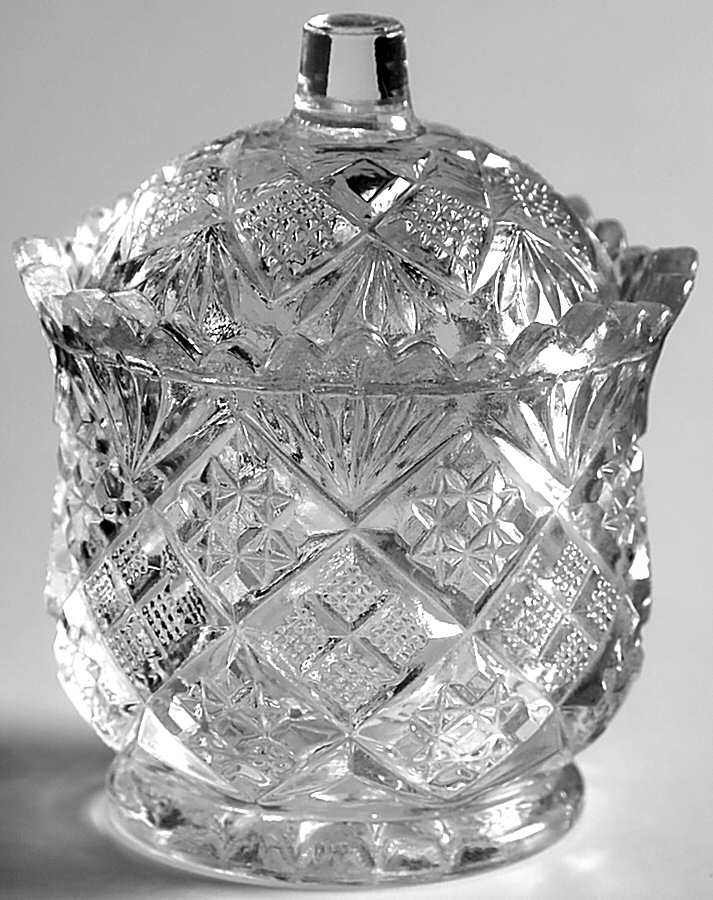 Thumbelina Clear Child's Sugar Bowl & Lid by Westmoreland-1
