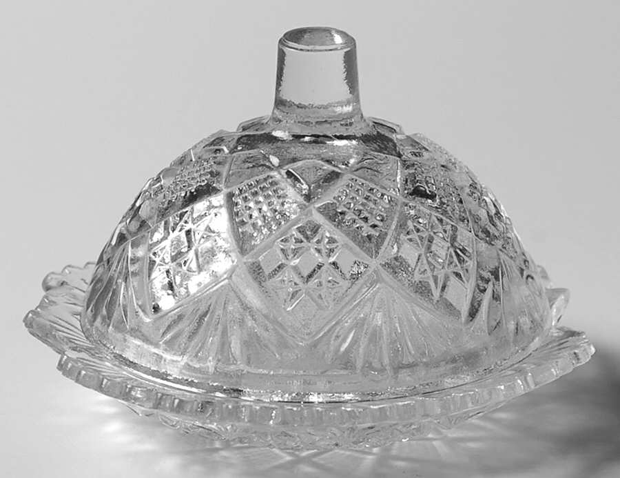 Thumbelina Clear Child's Round Butter & Lid by Westmoreland-1
