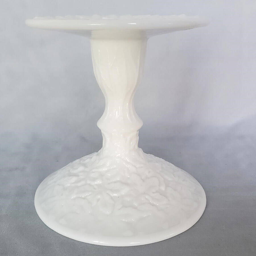Bramble Milk Glass 4" Pillar Candleholder by Westmoreland-1