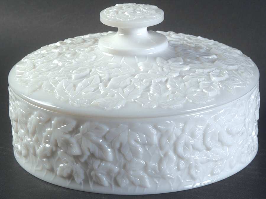 Bramble Milk Glass Candy Dish & Lid by Westmoreland-1