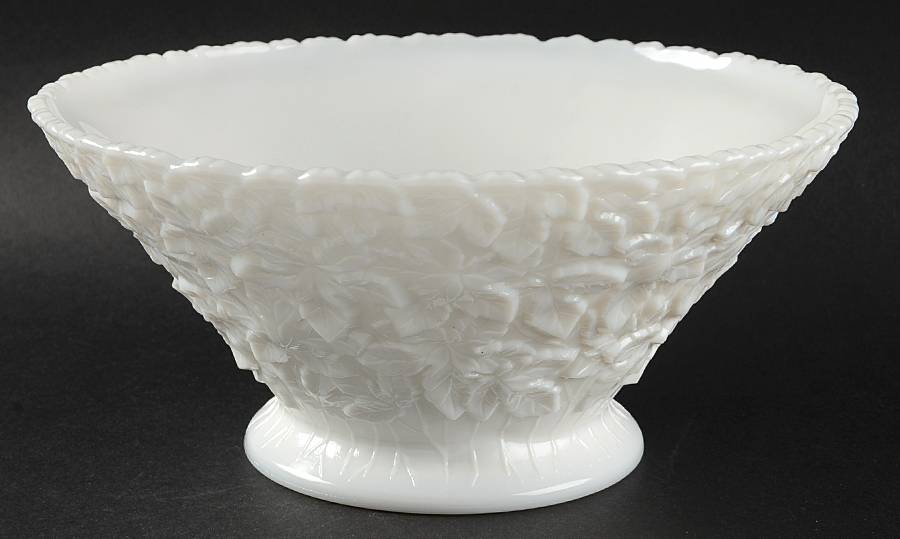 Bramble Milk Glass 10" Round Flared Bowl by Westmoreland-1