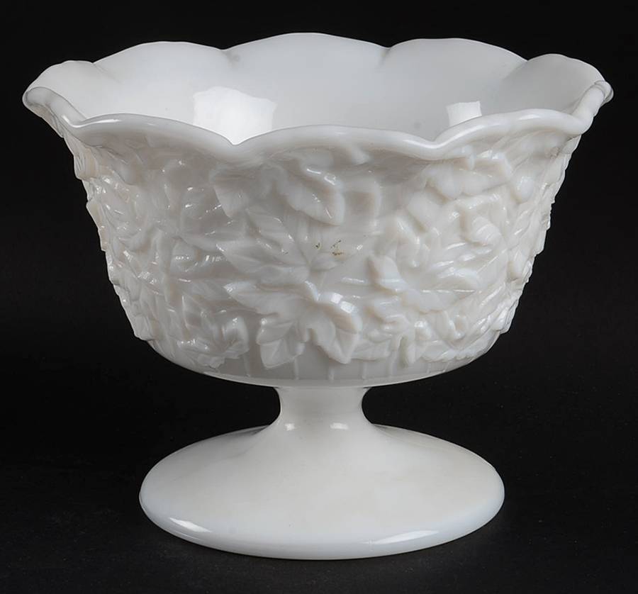 Bramble Milk Glass Footed Bowl by Westmoreland-1