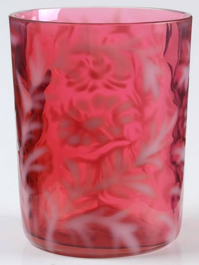 Fern Cranberry 8 Oz Flat Tumbler by L G Wright Glass-1