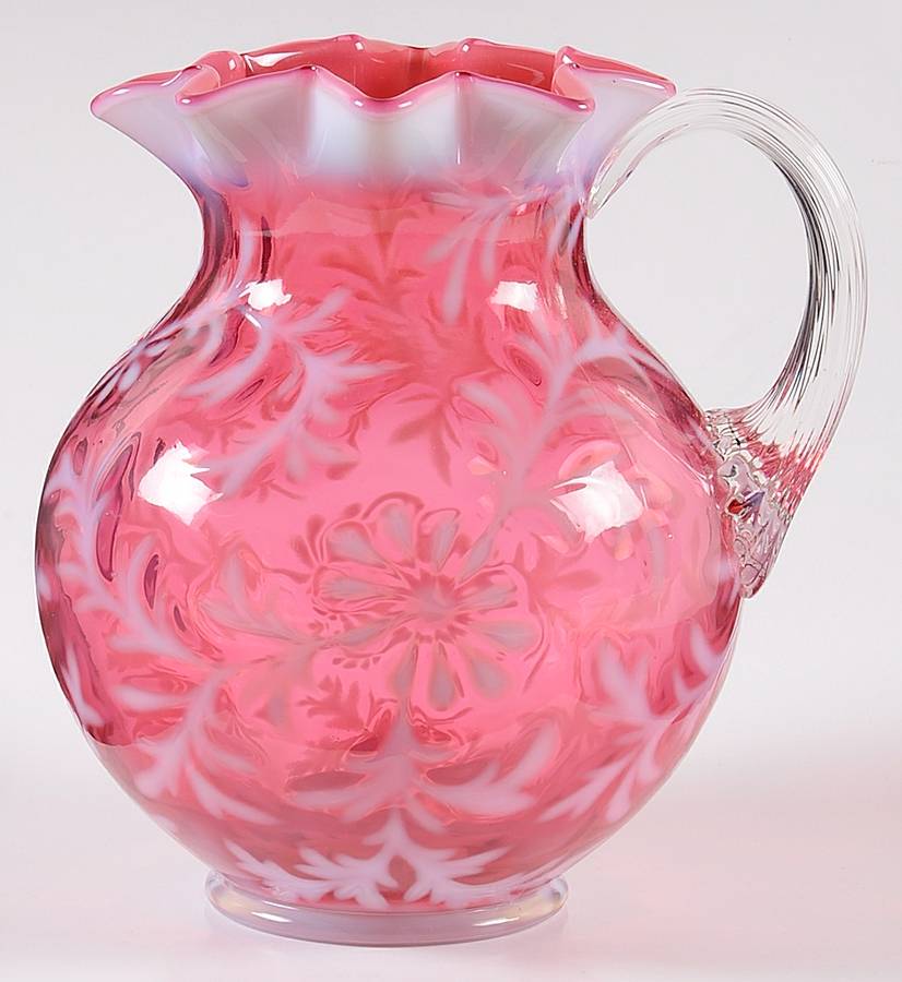 Fern Cranberry 32 Oz Pitcher by L G Wright Glass-1