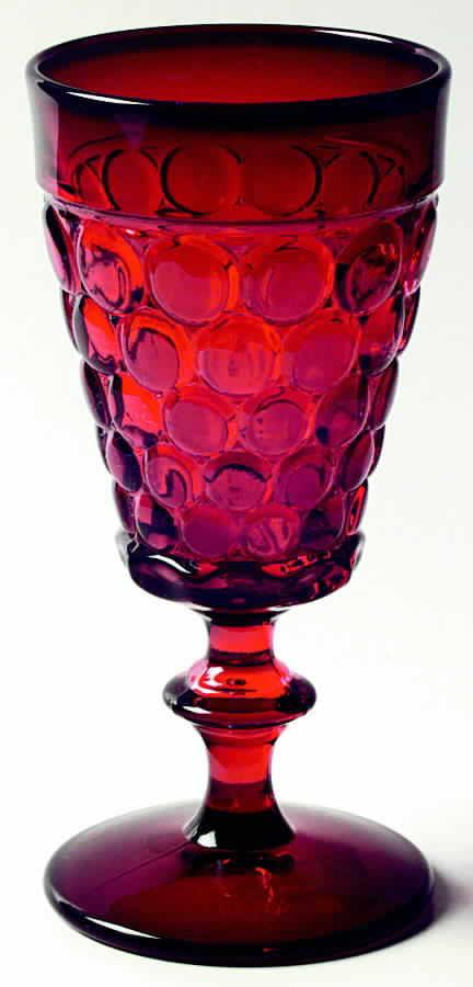 Thousand Eye Ruby Water Goblet by Westmoreland-1
