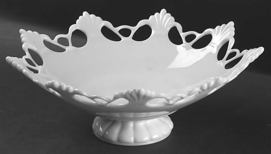 Ring and Petal Milk Glass Flared Bowl by Westmoreland-1
