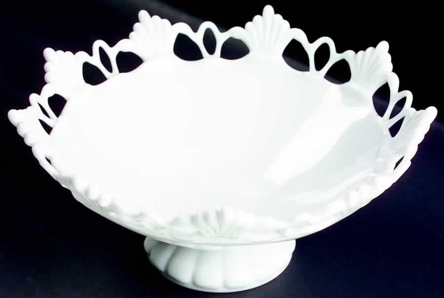 Ring and Petal Milk Glass 10" Flared Bowl by Westmoreland-1
