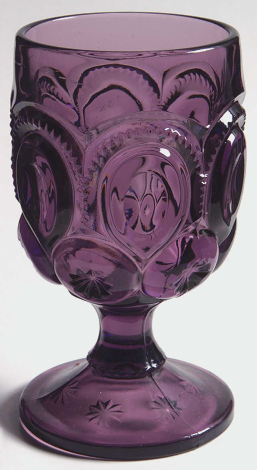 Moon and Star Amethyst Water Goblet by L G Wright Glass-1
