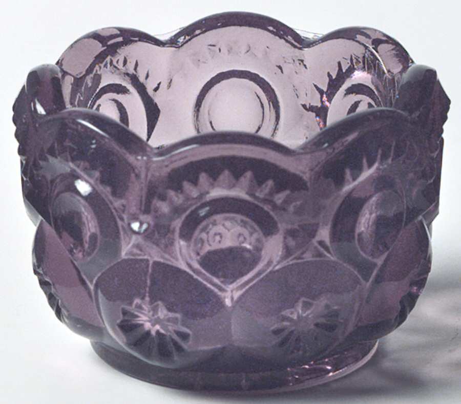 Moon and Star Amethyst Table Salt Dip by L G Wright Glass-1