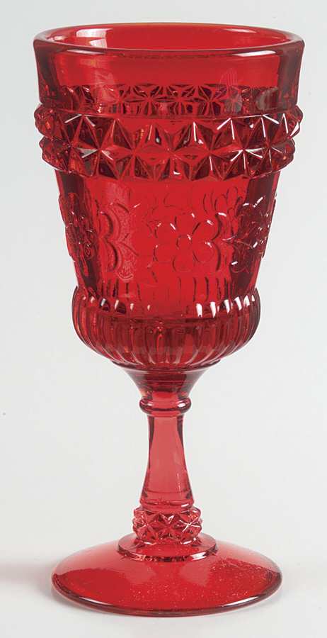 Wildflower Ruby Wine Glass by L G Wright Glass-1