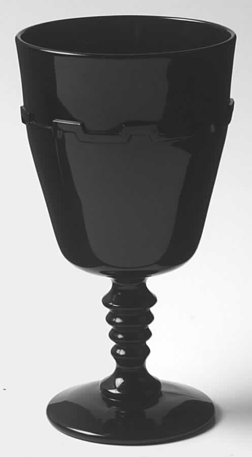 Modernistic Black Water Goblet by Westmoreland-1