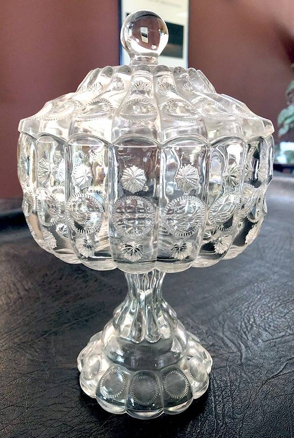 Priscilla Compote & Lid by L G Wright Glass-1