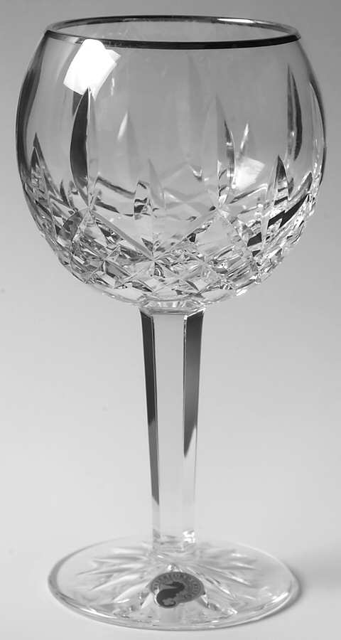 Platinum Lismore Tall Balloon Wine by Waterford Crystal-1
