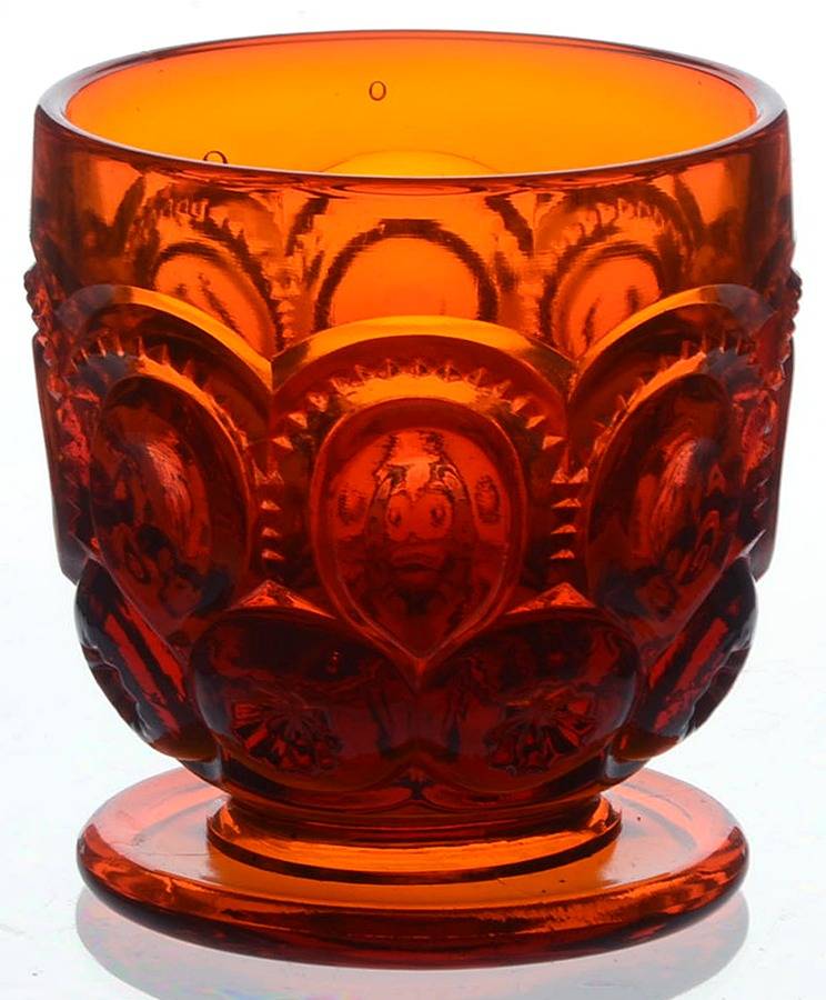 Moon and Star Amberina 5 Oz Footed Tumbler by L G Wright Glass-1