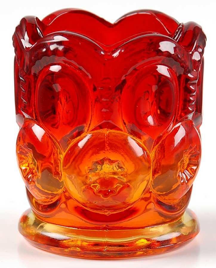 Moon and Star Amberina Toothpick Holder by L G Wright Glass-1