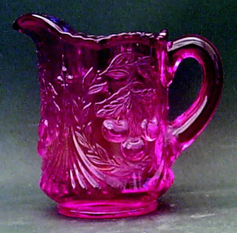 Three Cherry Amberina Creamer by L G Wright Glass-1