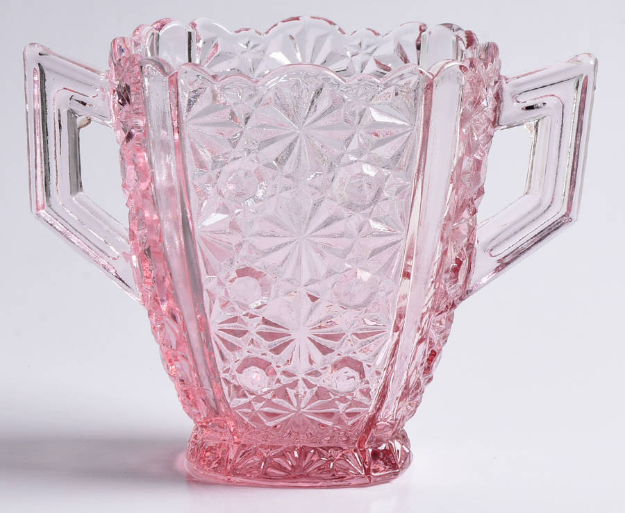 Daisy and Button Pink Open Sugar by L G Wright Glass-1