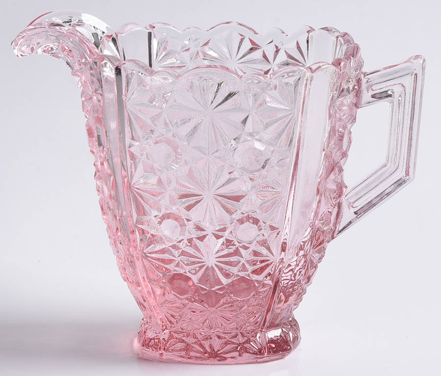 Daisy and Button Pink Creamer by L G Wright Glass-1