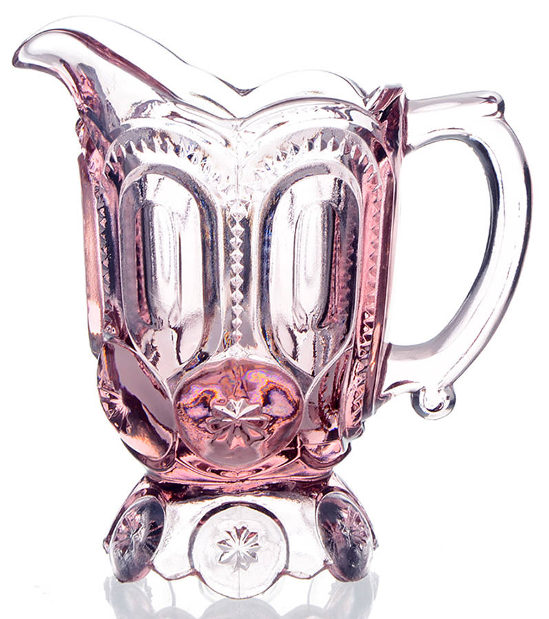 Moon and Star Pink Creamer by L G Wright Glass-1