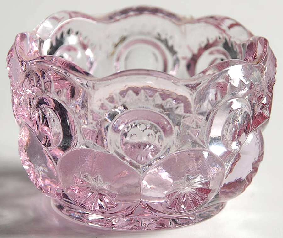 Moon and Star Pink Table Salt Dip by L G Wright Glass-1