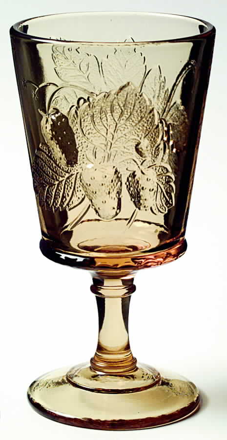 Strawberry and Currant Amber Water Goblet by L G Wright Glass-1