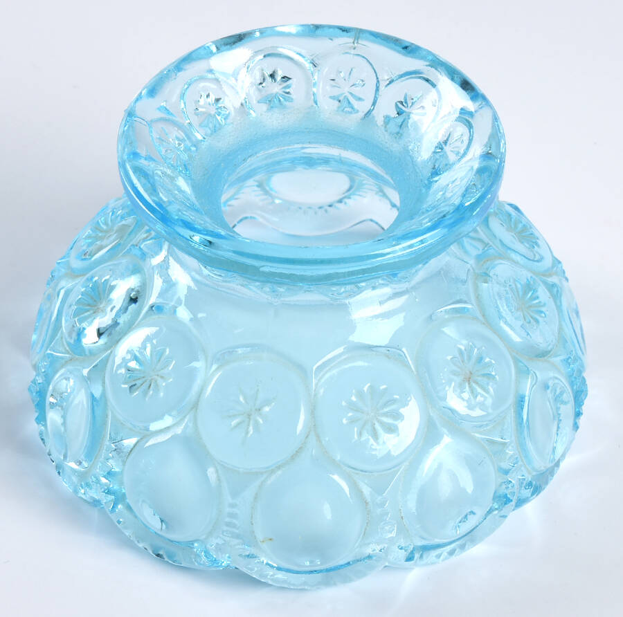 Moon and Star-Light Blue Mini Oil Lamp, Globe Only by L G Wright Glass-1