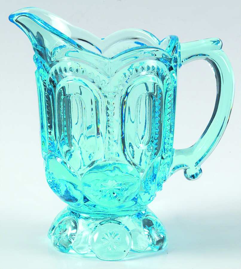 Moon and Star-Light Blue Creamer by L G Wright Glass-1