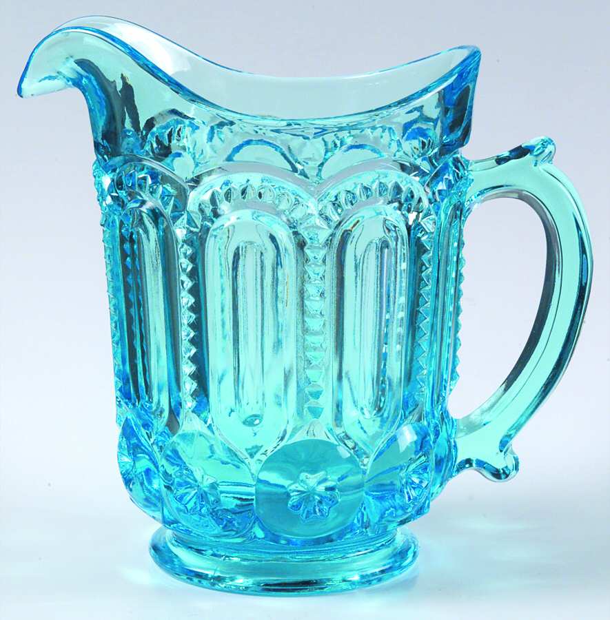 Moon and Star-Light Blue 32 Oz Pitcher by L G Wright Glass-1