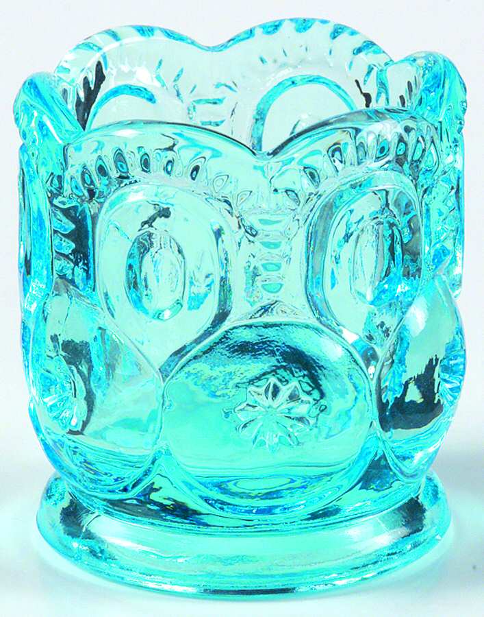 Moon and Star-Light Blue Toothpick Holder by L G Wright Glass-1