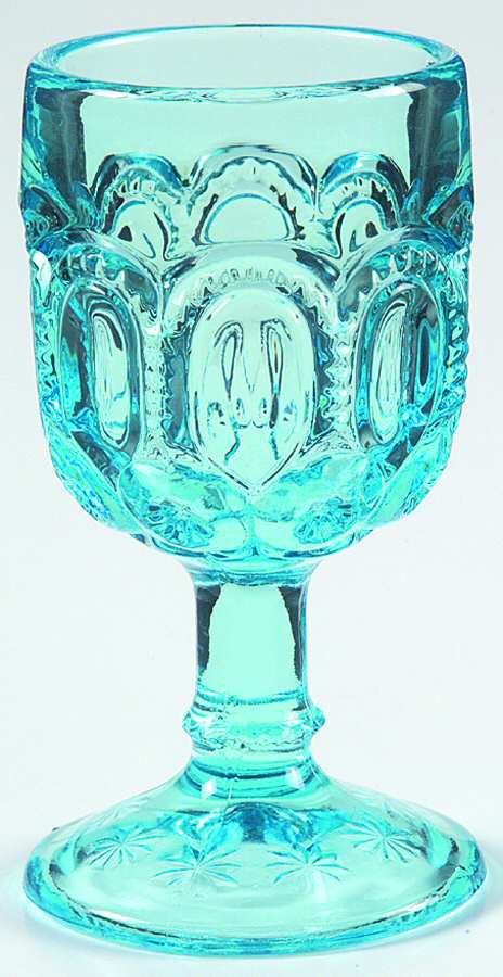 Moon and Star-Light Blue Wine Glass by L G Wright Glass-1