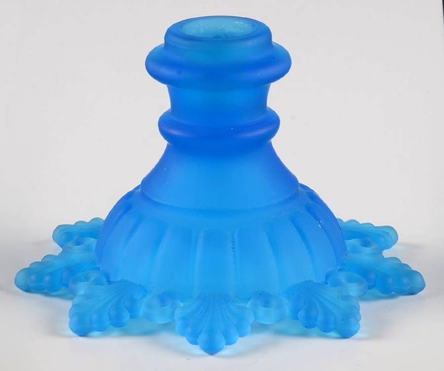 Ring and Petal Dark Blue Mist Single Light Candlestick by Westmoreland-1