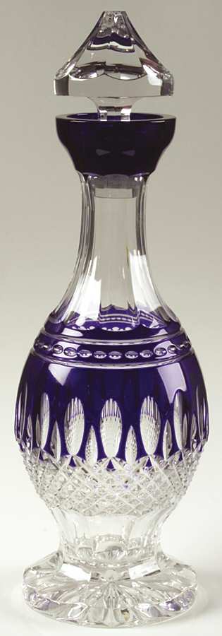Clarendon Decanter & Cobalt Blue Stopper by Waterford Crystal-1