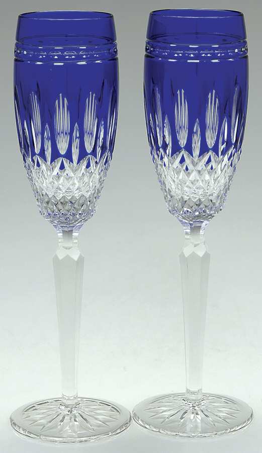 Clarendon Cobalt Champagne Flutes - Set of 2 by Waterford Crystal-1